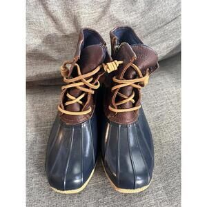 Sperry Duck Boots Womens Size 6.5 Weatherproof Brown Rain Shoes STS91175